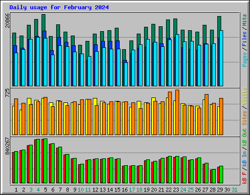 Daily usage for February 2024