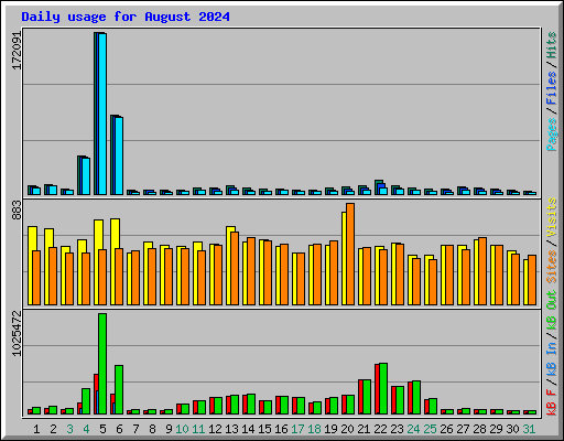 Daily usage for August 2024
