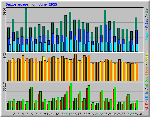 Daily usage for June 2025