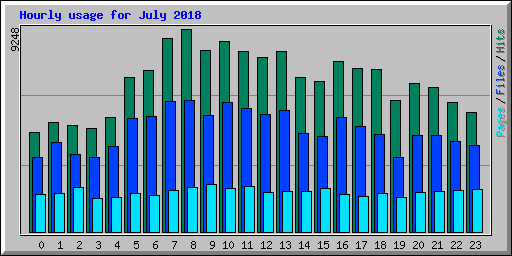 Hourly usage for July 2018