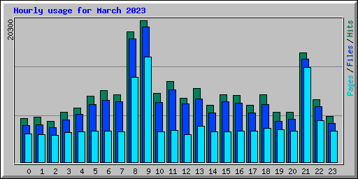 Hourly usage for March 2023