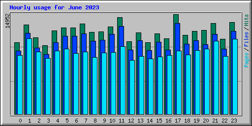 Hourly usage for June 2023