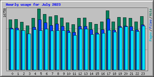 Hourly usage for July 2023