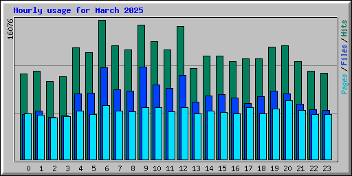 Hourly usage for March 2025